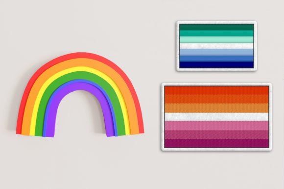 7 Color Striped Pride Flag ITH Feltie