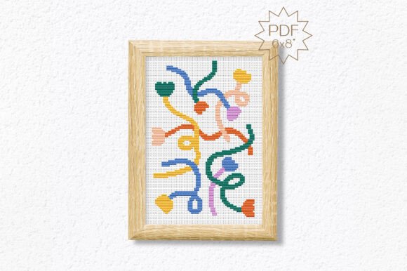 Abstract Flowers Trendy Cross Stitch PDF