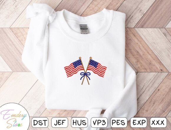 American Flag Embroidery Design