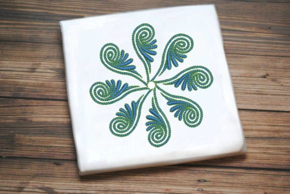 Blue Green One Line Flower