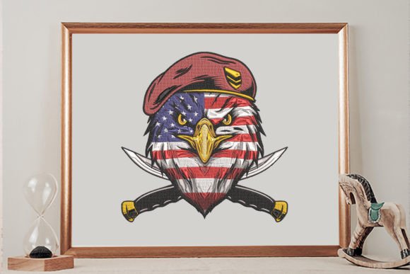 Eagle Flag USA Embroidery Design
