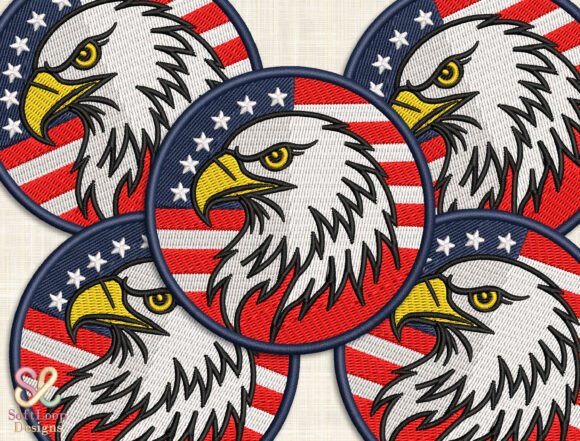 USA Patriotic Patch Embroidery Design